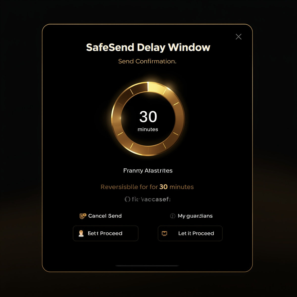 SafeSend Delay Window - 30-minute confirmation